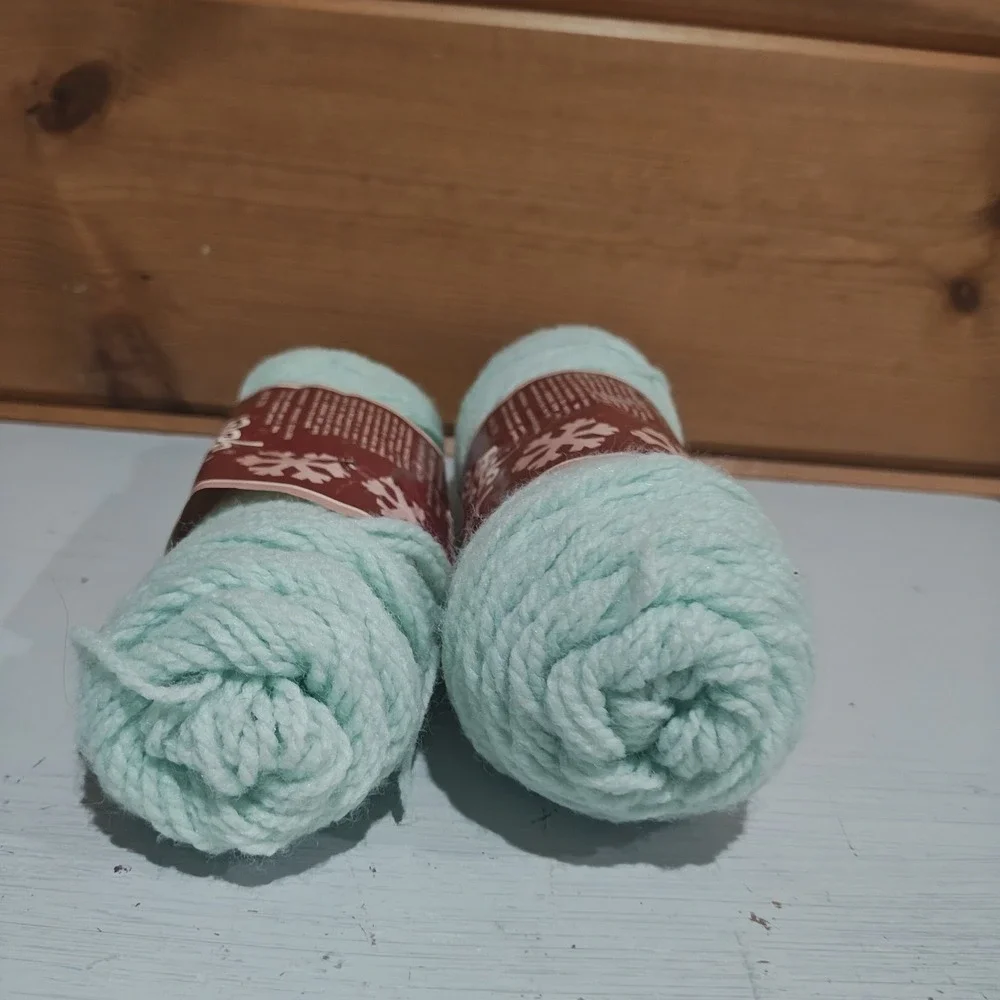 Vintage Jack Frost Knitting Worsted Mint Green Yarn 100% Wintuk H3